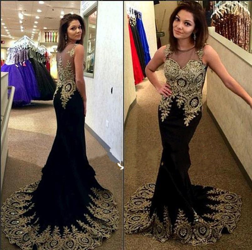 black white and gold prom dresses